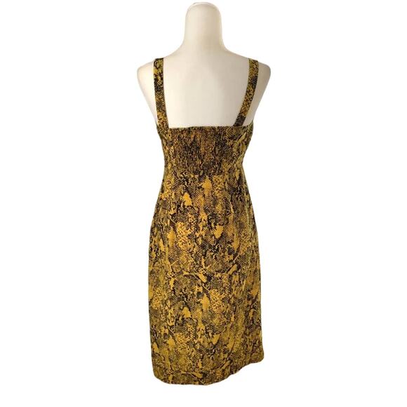 NWT Sanctuary Georgina SNAKESKIN Print Edgy Sexy Dress Medium Dark Yellow Black - Picture 5 of 10